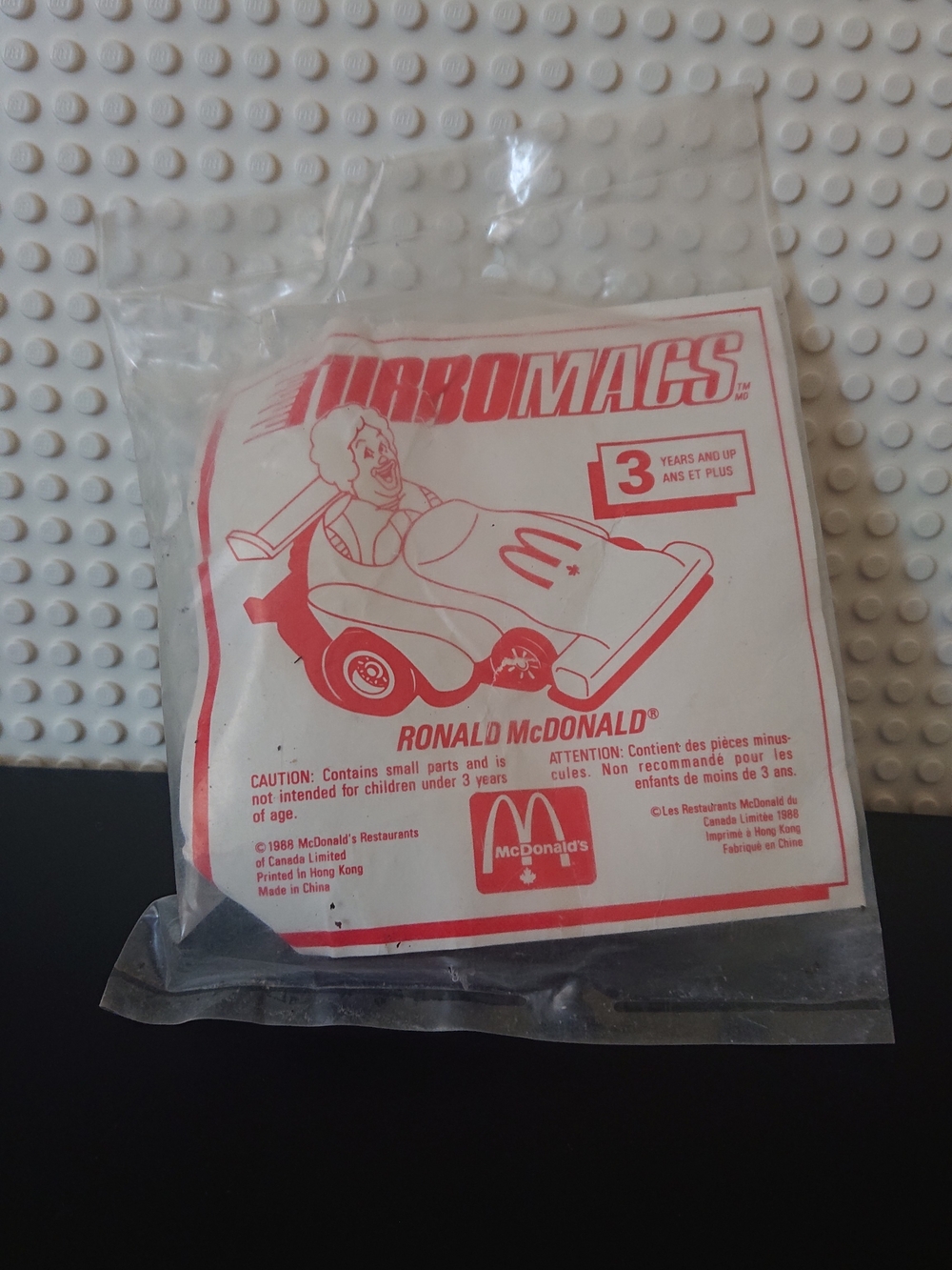 1988 McDonald's - Turbomacs Ronald McDonald Car - Sealed Mcdonalds Toy